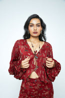 anushé pirani Modal Silk Women Rosewood Cascade Top