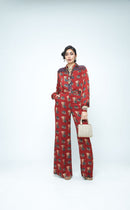 anushé pirani Modal Silk Women Terracotta Lotus Shirt