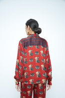 anushé pirani Modal Silk Women Terracotta Lotus Shirt
