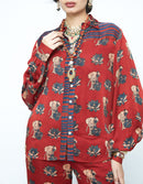 anushé pirani Modal Silk Women Terracotta Lotus Shirt