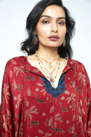 anushé pirani Modal Silk Women Rosewood Dolman Sleeve Tunic