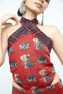 anushé pirani Modal Silk Women Terracotta Giant Mini Dress