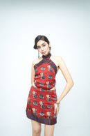 anushé pirani Modal Silk Women Terracotta Giant Mini Dress