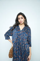 anushé pirani Modal Silk Women Indigo Cascade Dress