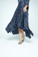 anushé pirani Modal Silk Women Indigo Cascade Dress