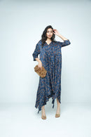 anushé pirani Modal Silk Women Indigo Cascade Dress