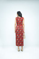 anushé pirani Modal Silk Women Terracotta Ruché Dress