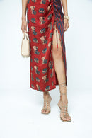 anushé pirani Modal Silk Women Terracotta Ruché Dress