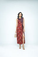 anushé pirani Modal Silk Women Terracotta Ruché Dress