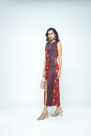 anushé pirani Modal Silk Women Terracotta Ruché Dress