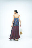 anushé pirani Modal Silk Women Indigo Flutter Dress