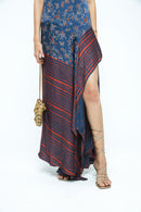 anushé pirani Modal Silk Women Indigo Flutter Dress