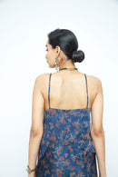 anushé pirani Modal Silk Women Indigo Flutter Dress