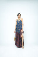 anushé pirani Modal Silk Women Indigo Flutter Dress