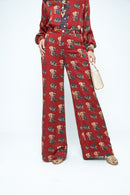 anushé pirani Modal Silk Women Terracotta Pleat Pants