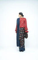 anushé pirani Modal Silk Women Charcoal Wild Bloom Saree (Pre-Stitched)