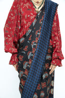 anushé pirani Modal Silk Women Charcoal Wild Bloom Saree (Un-Stitched)