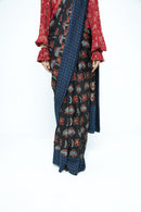 anushé pirani Modal Silk Women Charcoal Wild Bloom Saree (Un-Stitched)