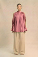 Neora by Nehal Chopra Brick Red Halter Neck Blouse