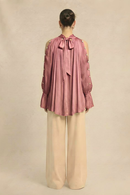 Neora by Nehal Chopra Brick Red Halter Neck Blouse