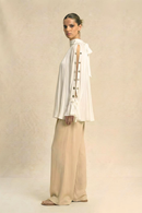 Neora by Nehal Chopra Ivory White Halter Neck Blouse