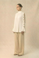 Neora by Nehal Chopra Ivory White Halter Neck Blouse