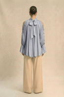 Neora by Nehal Chopra Steel Grey Halter Neck Blouse