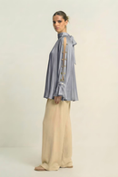 Neora by Nehal Chopra Steel Grey Halter Neck Blouse