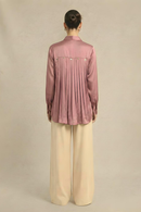 Neora by Nehal Chopra Brick Red Gather Shirt
