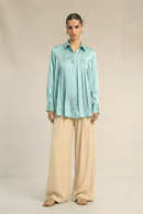 Neora by Nehal Chopra Tropical Breeze Blue Gather Shirt