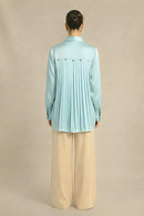 Neora by Nehal Chopra Tropical Breeze Blue Gather Shirt