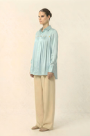 Neora by Nehal Chopra Tropical Breeze Blue Gather Shirt