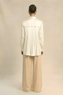 Neora by Nehal Chopra Ivory White Gather Shirt