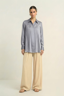 Neora by Nehal Chopra Steel Grey Gather Shirt