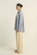 Neora by Nehal Chopra Steel Grey Gather Shirt