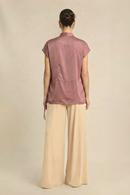 Neora by Nehal Chopra Brick Red Crew Neck Blouse