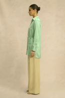 Neora by Nehal Chopra Ash Green Wrap Blouse