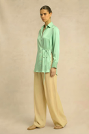 Neora by Nehal Chopra Ash Green Wrap Blouse