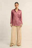 Neora by Nehal Chopra Brick Red Wrap Blouse