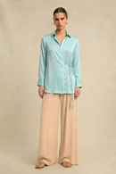 Neora by Nehal Chopra Tropical Breeze Blue Wrap Blouse