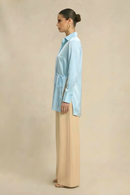 Neora by Nehal Chopra Tropical Breeze Blue Wrap Blouse
