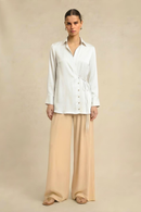Neora by Nehal Chopra Ivory White Wrap Blouse