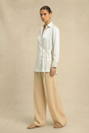 Neora by Nehal Chopra Ivory White Wrap Blouse