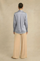 Neora by Nehal Chopra Steel Grey Wrap Blouse