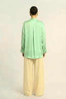 Neora by Nehal Chopra Ash Green Loop Blouse