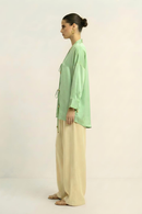 Neora by Nehal Chopra Ash Green Loop Blouse