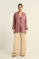 Neora by Nehal Chopra Brick Red Loop Blouse
