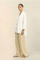 Neora by Nehal Chopra Ivory White Loop Blouse
