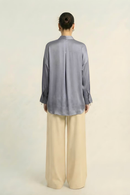 Neora by Nehal Chopra Steel Grey Loop Blouse