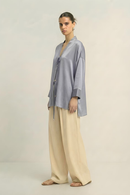 Neora by Nehal Chopra Steel Grey Loop Blouse